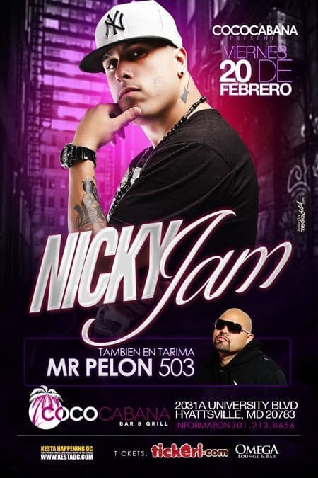 Event - Nicky Jam concert Maryland - Adelphi, Maryland - February 20, 2015 | concert tickets