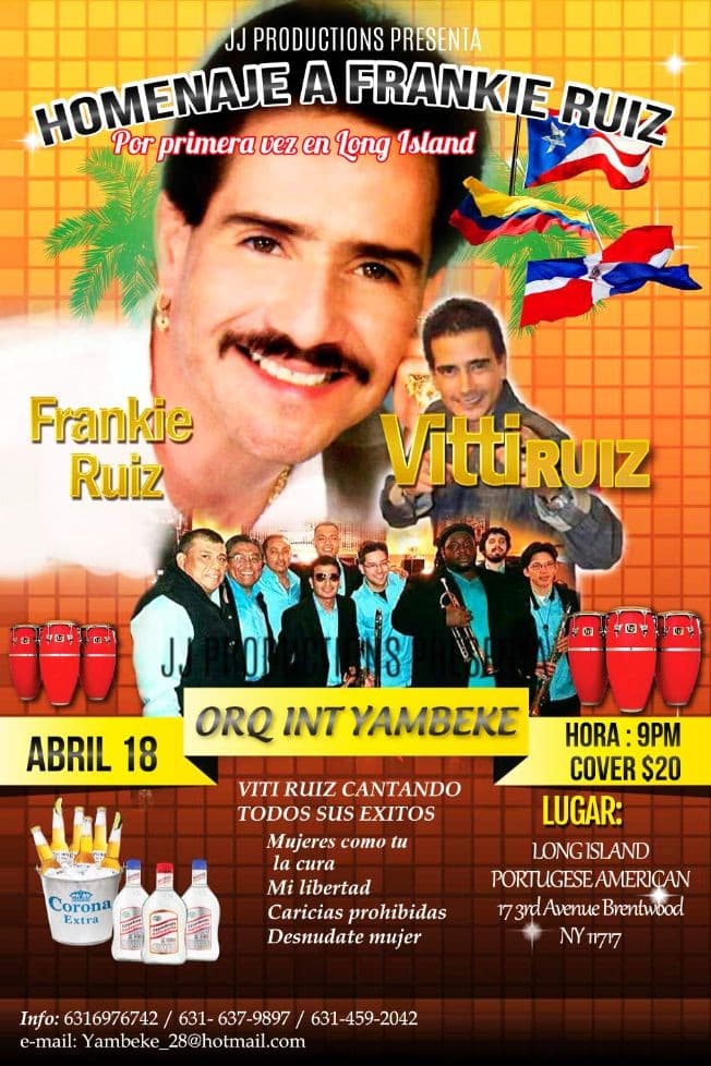 Event - HOMENAJE A FRANKIE RUIZ - Brentwood, New York - April 18, 2015 | concert tickets