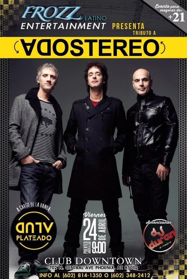 Event - Tributo a Soda Stereo concierto homenaje en Phoenix Arizona - Phoenix, Arizona - April 24, 2015 | concert tickets