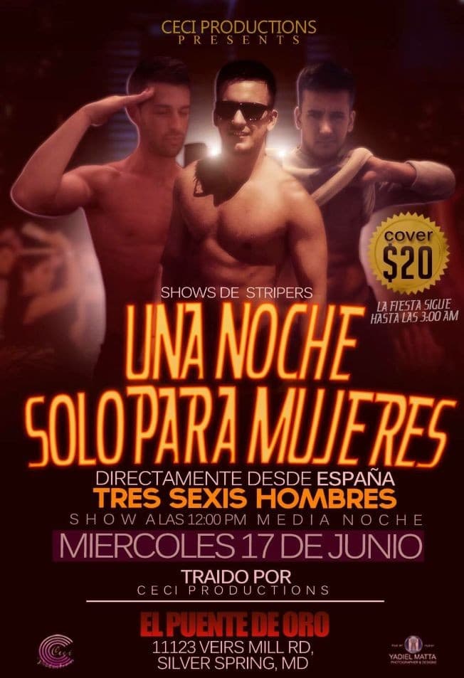 Event - SHOW SOLO PARA MUJERES - Wheaton, Maryland - June 17, 2015 | concert tickets