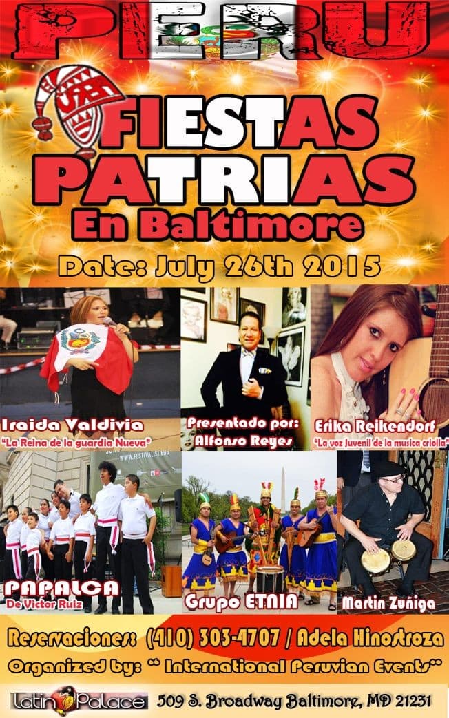 Event - PERU Fiestas Patrias en Baltimore - Baltimore, Maryland - July 26, 2015 | concert tickets