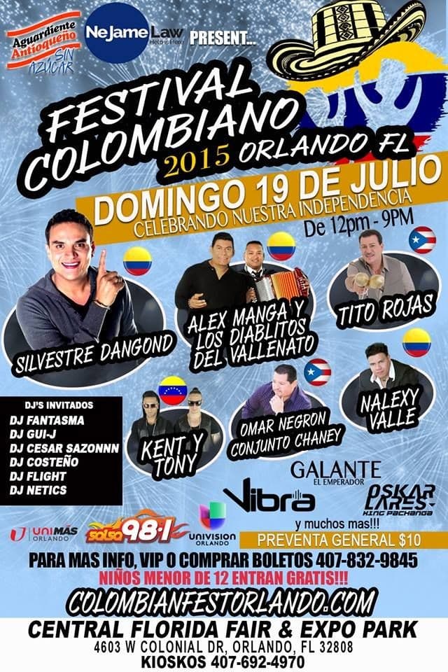 Event - Festival Independencia de Colombia en Orlando - Orlando, Florida - July 19, 2015 | concert tickets