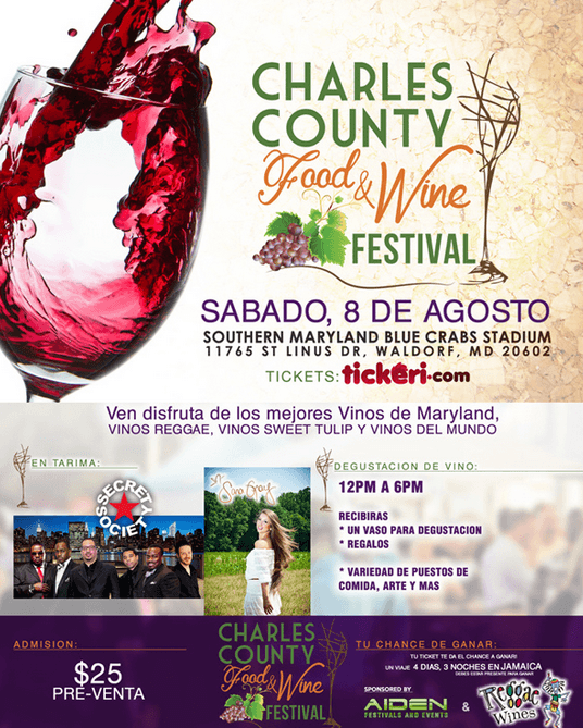 Event - Charles County Food and Wine Festival en Maryland - Waldorf, Maryland - August 8, 2015 | concert tickets