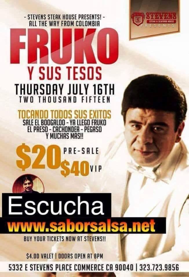 Event - Fruko y sus Tesos en Los Angeles - Commerce, California - July 16, 2015 | concert tickets