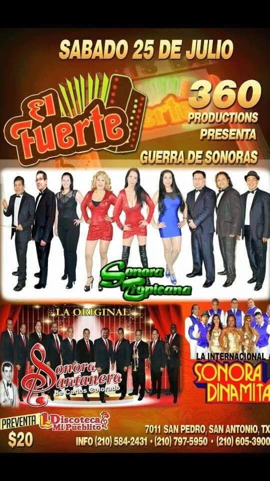 Event - Guerra de Sonoras en San Antonio con Sonora Dinamita, Sonora Tropicana y Sonora Santanera - San Antonio, Texas - July 25, 2015 | concert tickets