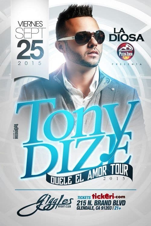 Event - Tony Dize en Los Angeles - Glendale, California - September 25, 2015 | concert tickets