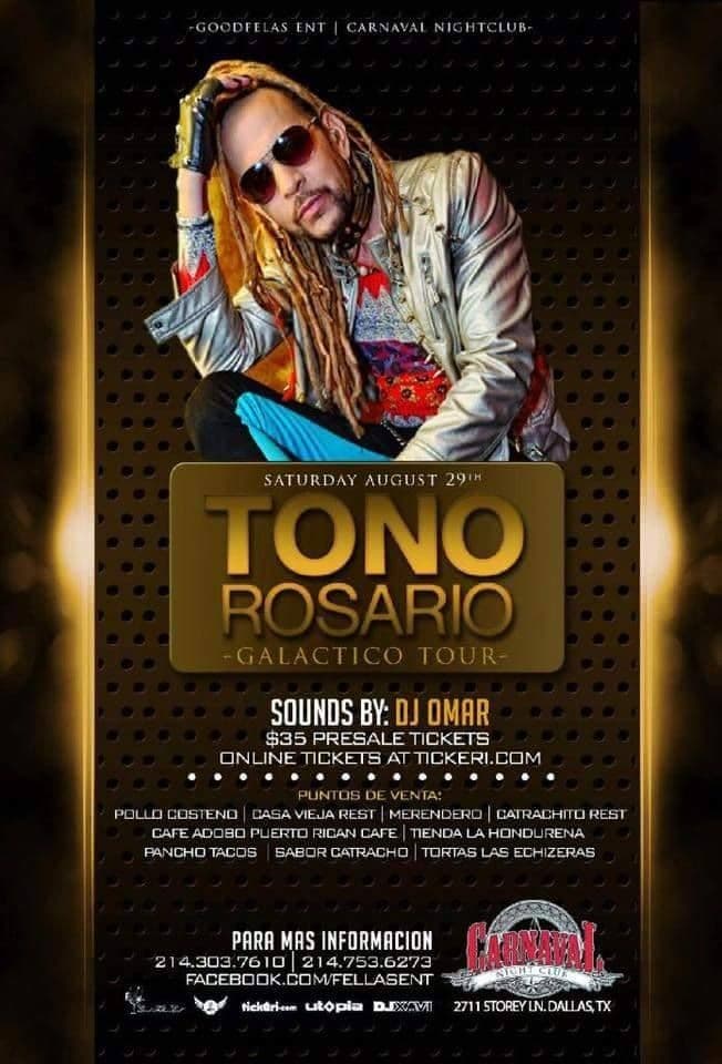 Event - Tono Rosario en Dallas - Dallas, Texas - August 29, 2015 | concert tickets