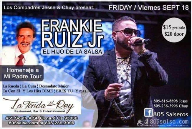 Event - Frankie Ruiz Jr en Oxnard California - Oxnard, California - September 18, 2015 | concert tickets