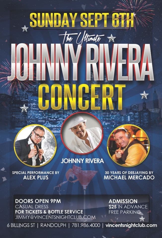 Event - Johnny Rivera Live in Randolph, Ma - Randolph, Massachusetts - September 6, 2015 | concert tickets