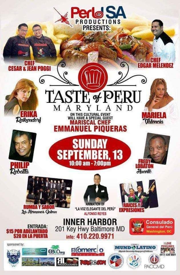 Event - Taste of Peru Maryland - Baltimore, Maryland - September 13, 2015 | concert tickets