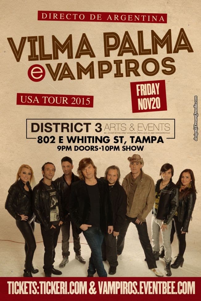 Event - Vilma Palma e Vampiros en Concierto! Banda Invitada: Zakke - Tampa, Florida - November 20, 2015 | concert tickets