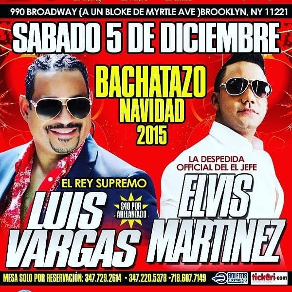 Event - Luis Vargas y Elvis Martinez en Brooklyn - Brooklyn, New York - December 5, 2015 | concert tickets