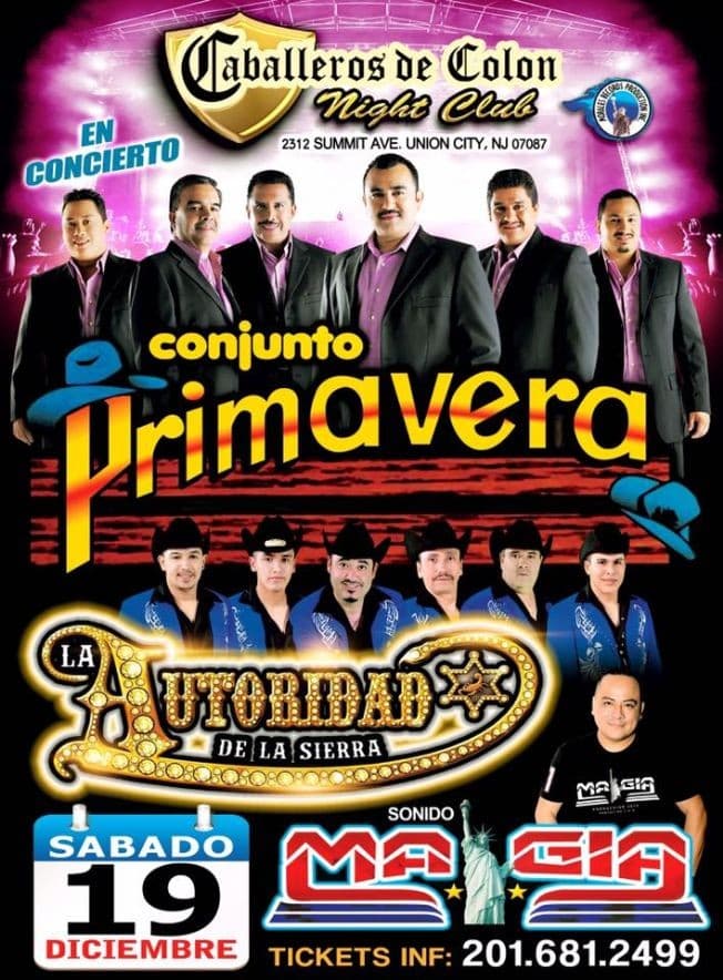 Event - Conjunto Primavera en New Jersey - Union City, New Jersey - December 19, 2015 | concert tickets