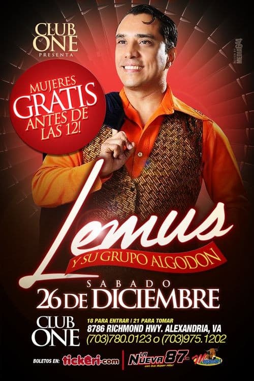 Event - Lemus y su Grupo Algodon en Virginia - Alexandria, Virginia - December 26, 2015 | concert tickets