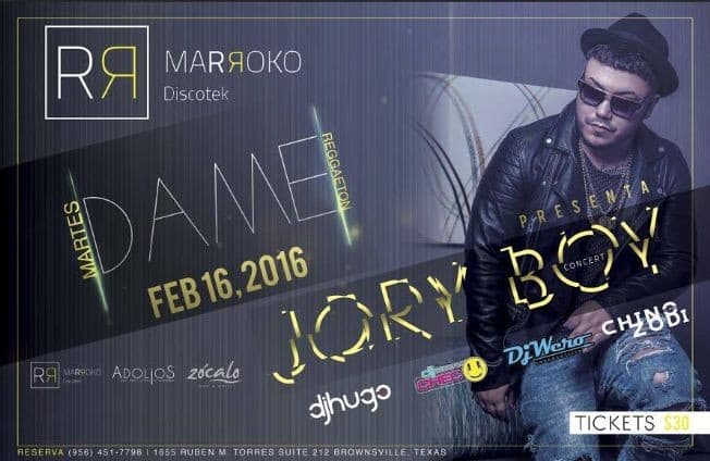 Event - Jory Boy en Brownsville TX - Brownsville, Texas - February 16, 2016 | concert tickets