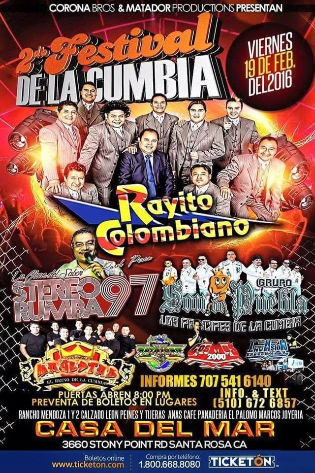 Event - 2do Festival de la Cumbia en Santa Rosa California - Santa Rosa, California - February 19, 2016 | concert tickets