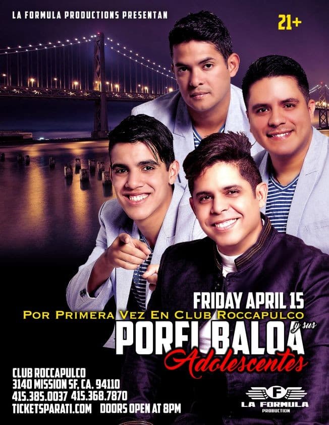 Event - Porfi Baloa y sus Adolescentes - San Francisco, California - April 15, 2016 | concert tickets