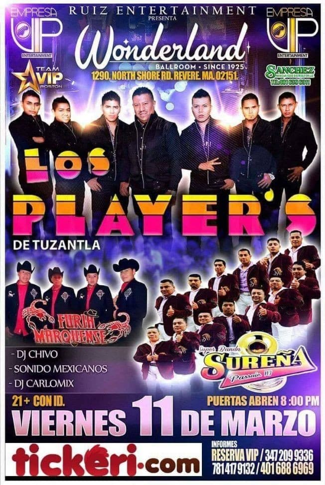 Event - Los Players de Tuzantla VIP Tour 2016 - Revere, Massachusetts - March 11, 2016 | concert tickets