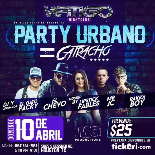 Event - Party Urbano Catracho (Houston, Texas) - Houston, Texas - April 10, 2016 | concert tickets