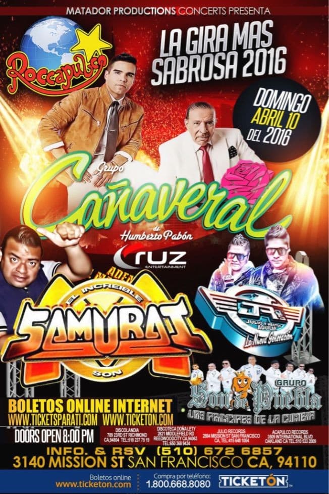 Event - Grupo Cañaveral en San Francisco - San Francisco, California - April 10, 2016 | concert tickets