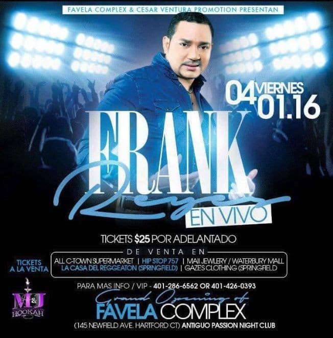 Event - Frank Reyes en Vivo en Hartford,CT - Hartford, Connecticut - April 1, 2016 | concert tickets