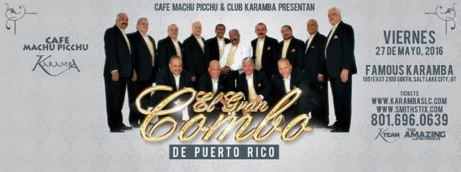 Event - El Gran Combo De Puerto Rico en Salt Lake City UT - Salt Lake City, Utah - May 27, 2016 | concert tickets