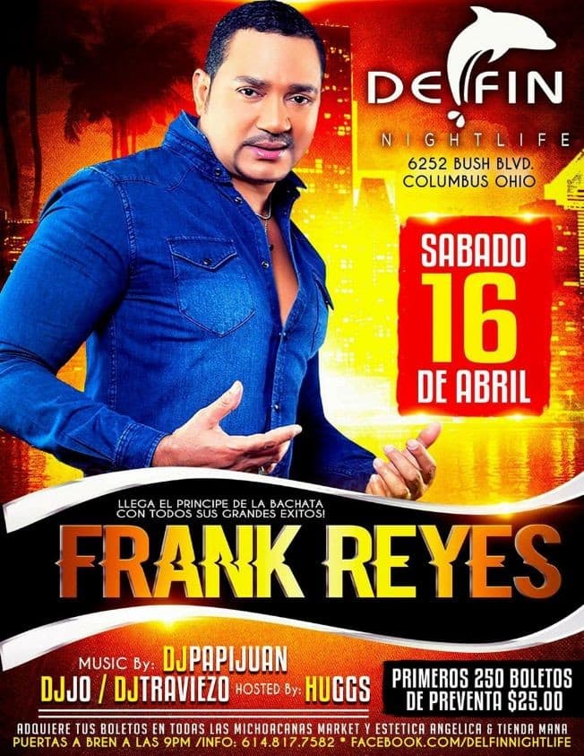 Event - Frank Reyes en Columbus, OH - Columbus, Ohio - April 16, 2016 | concert tickets