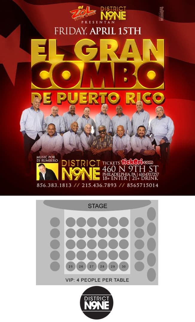 Event - El Gran Combo en Philadelphia PA - Philadelphia, Pennsylvania - April 15, 2016 | concert tickets