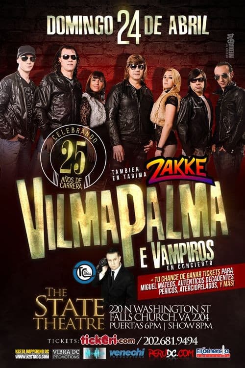 Event - Vilma Palma e Vampiros en el DMV - Falls Church, Virginia - April 24, 2016 | concert tickets