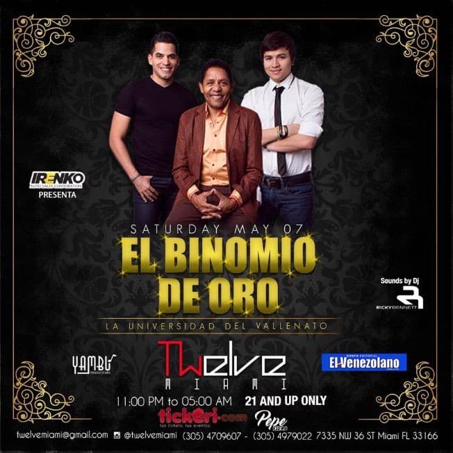 Event - El Binomio de Oro en Miami - Miami, Florida - May 7, 2016 | concert tickets