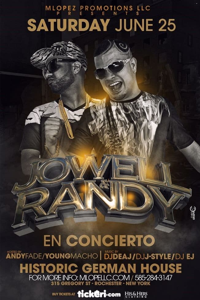 Event - Jowell Y Randy En Concierto - Rochester, New York - June 25, 2016 | concert tickets