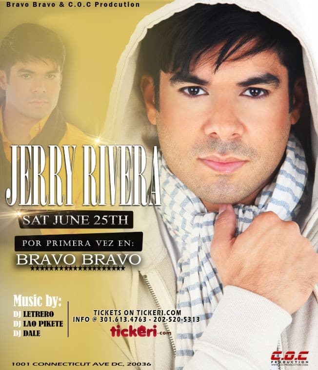 Event - Jerry Rivera Live in Washington DC Sat June 25th at Bravo Bravo! - Washington, District Of Columbia - June 25, 2016 | concert tickets