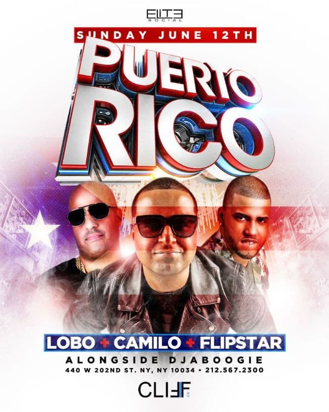 Event - Official Puerto Rican Day Parade After Party DJ Camilo Live At Cliff New York - New York, New York - June 12, 2016 | concert tickets