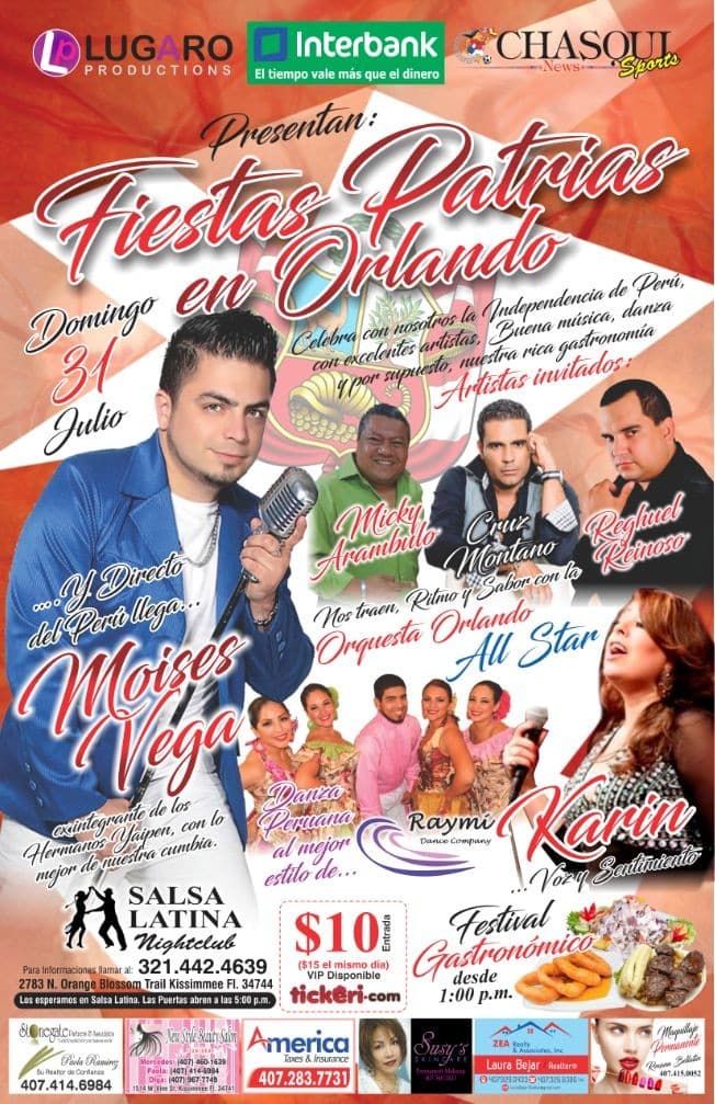 Event - Fiestas Patrias en Orlando - Kissimmee, Florida - July 31, 2016 | concert tickets