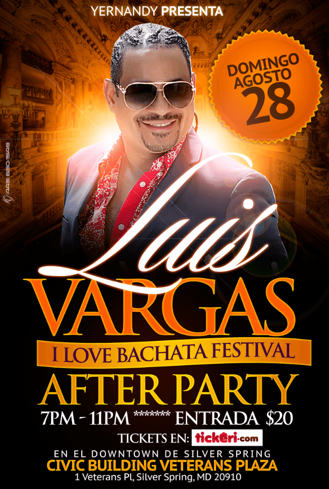 Event - Luis Vargas - Silver Spring, Maryland - August 28, 2016 | concert tickets