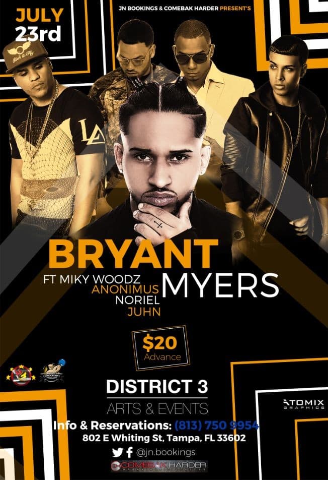 Event - Bryant Myers, Anonimus, Miky Woodz, Noriel & Juhn en Concierto - Tampa, Florida - July 23, 2016 | concert tickets