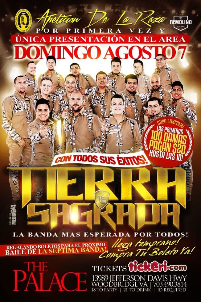 Event - Banda Tierra Sagrada en concierto - Woodbridge, Virginia - August 7, 2016 | concert tickets