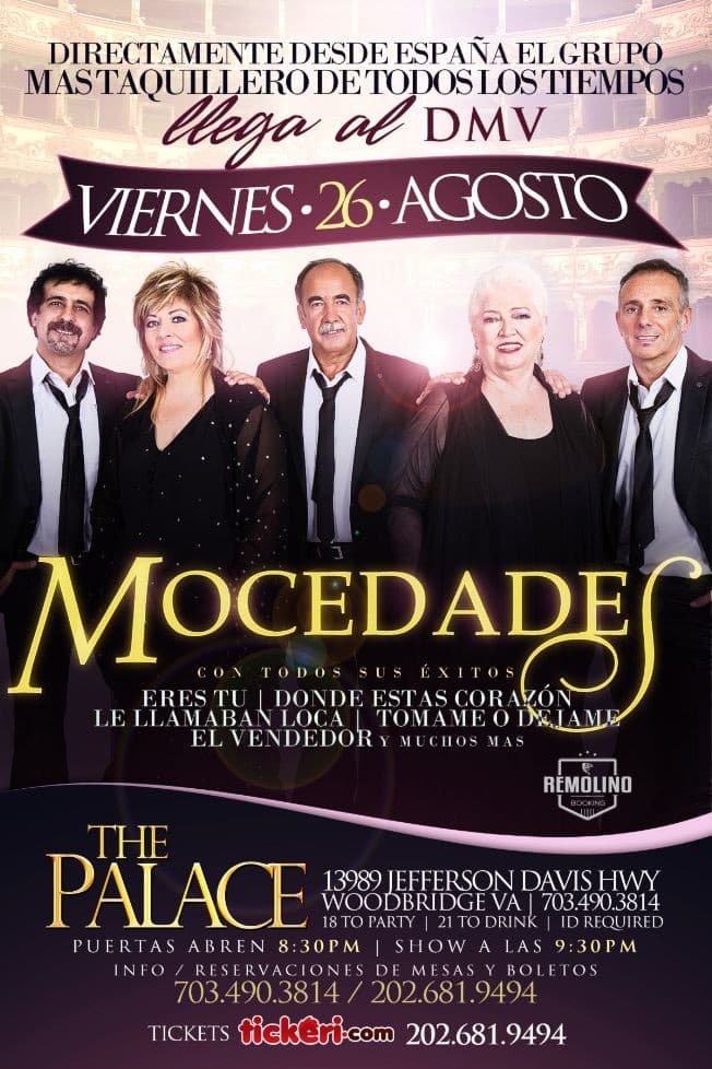 Event - Mocedades con todos sus exitos - Woodbridge, Virginia - August 26, 2016 | concert tickets