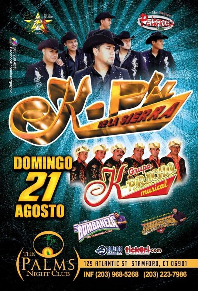 Event - K-Paz de la Sierra & Grupo K-Pricho Musical - Stamford, Connecticut - 21 de agosto de 2016 | concert tickets