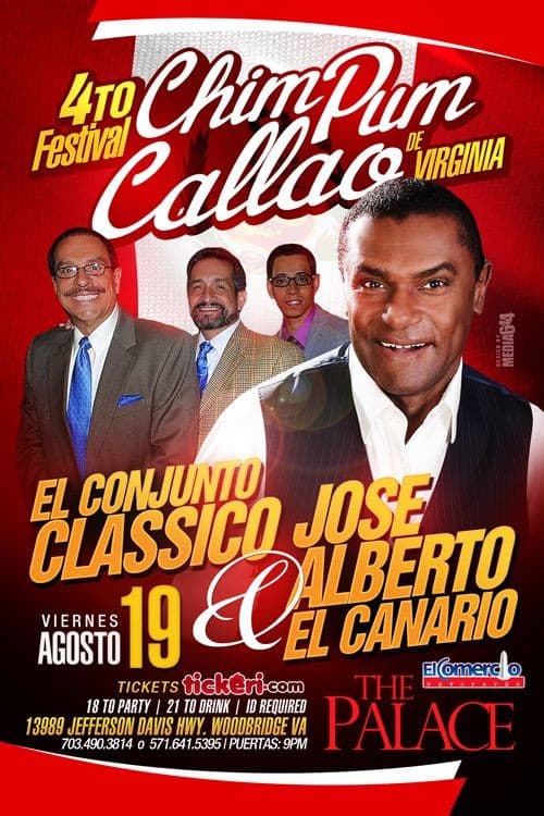 Event - 4to Festival Chim pum Callao Conjunto Clasico y Jose Alberto en Canario!!! - Woodbridge, Virginia - August 19, 2016 | concert tickets