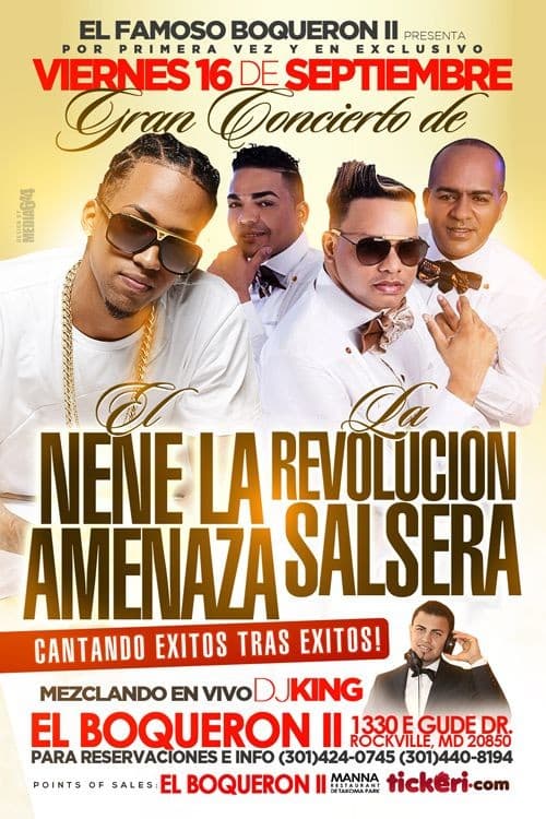 Event - Nene La Amenaza y La Revolucion Salsera POSTPONED - Rockville, Maryland - September 16, 2016 | concert tickets