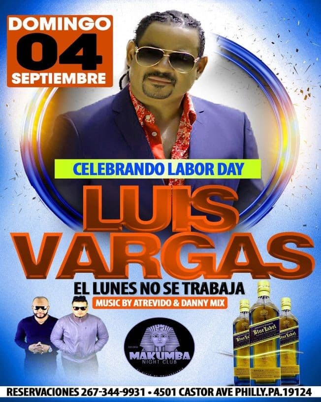 Event - Luis Vargas en concierto - Philadelphia, Pennsylvania - September 4, 2016 | concert tickets