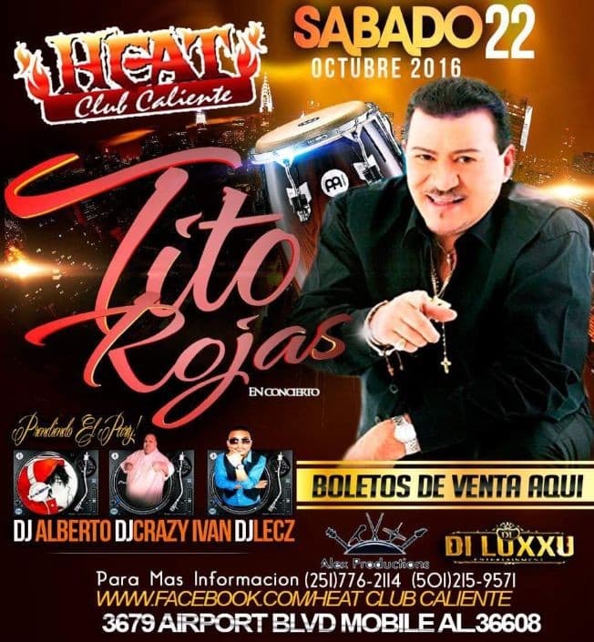 Event - Tito Rojas En Concierto - Mobile, Alabama - October 22, 2016 | concert tickets