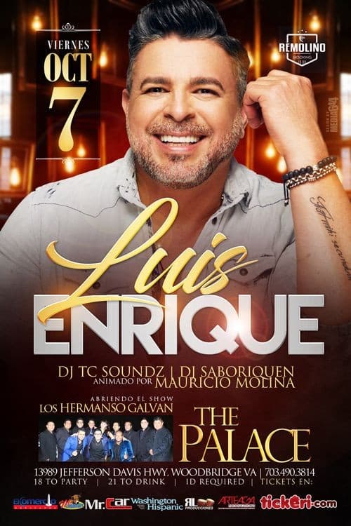 Event - Luis Enrique en concierto - Woodbridge, Virginia - October 7, 2016 | concert tickets