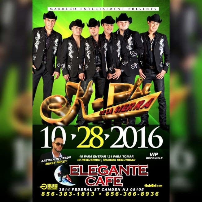 Event - K-Paz de la Sierra en New Jersey - Camden, New Jersey - October 28, 2016 | concert tickets