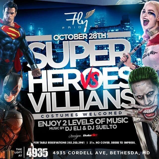 Event - Super Heroes vs. Villians Halloween Party in Bethesda,MD - Bethesda, Maryland - October 28, 2016 | concert tickets