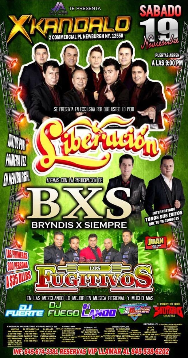 Event - Grupo Liberacion, BXS y Los Fugitivos - Newburgh, New York - November 19, 2016 | concert tickets