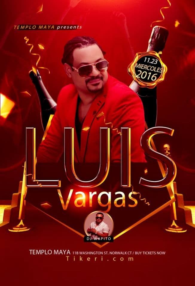 Event - Luis Vargas en Concierto - Norwalk, Connecticut - November 23, 2016 | concert tickets