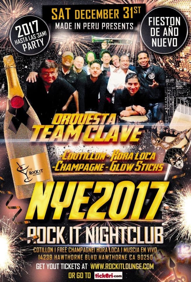 Event - New Years Salsa Party 2017 con Orquesta Team Clave - Hawthorne, California - December 31, 2016 | concert tickets