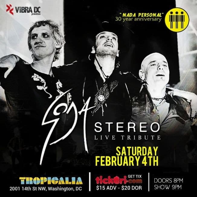 Event - Soda Stereo Live Tribute - Washington, District Of Columbia - February 4, 2017 | concert tickets